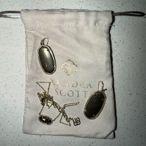 Kendra Scott Gold and Olive Elisa Necklace and Elle Earrings Set